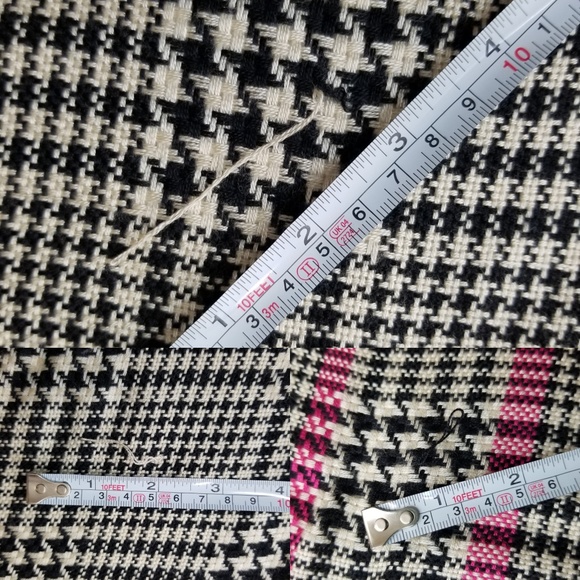 black/white/pink houndstooth fringe square scarf - Picture 6 of 6